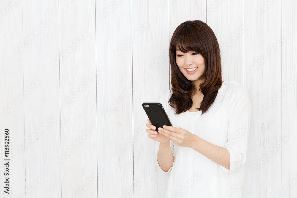 portrait of attractive asian woman on wood background portrait of attractive asian woman on wood background
