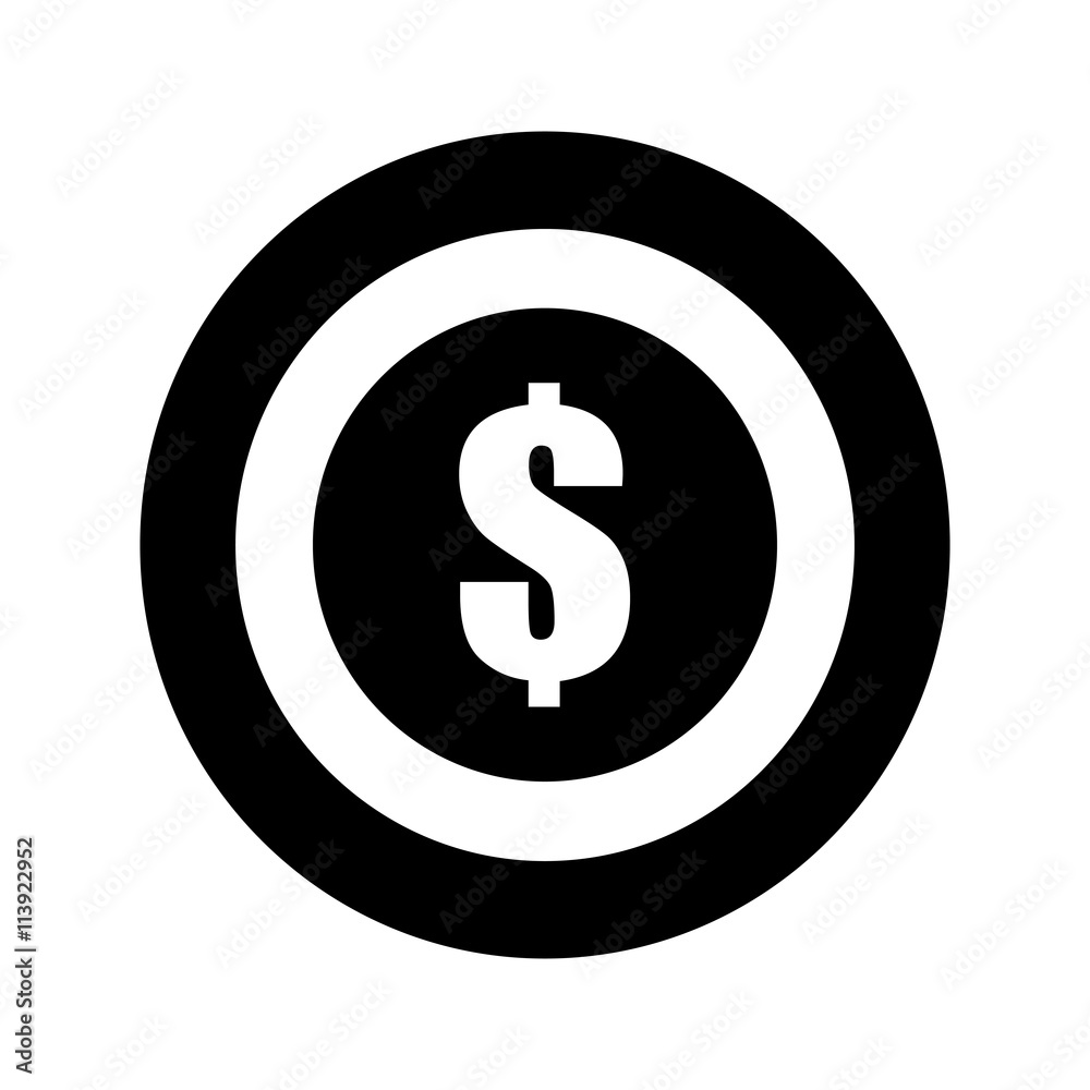 black and white money coin with white money sign over isolated background,vector illustration black and white money coin with white money sign over isolated background,vector illustration