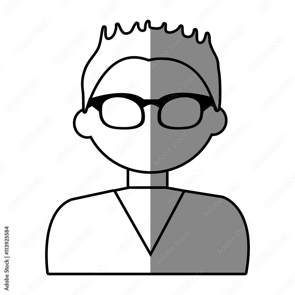 cartoon white and grey avatar man over isolated background,vector graphic