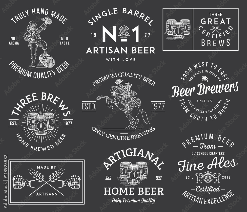 Fototapeta premium Beer Brewers White on Black