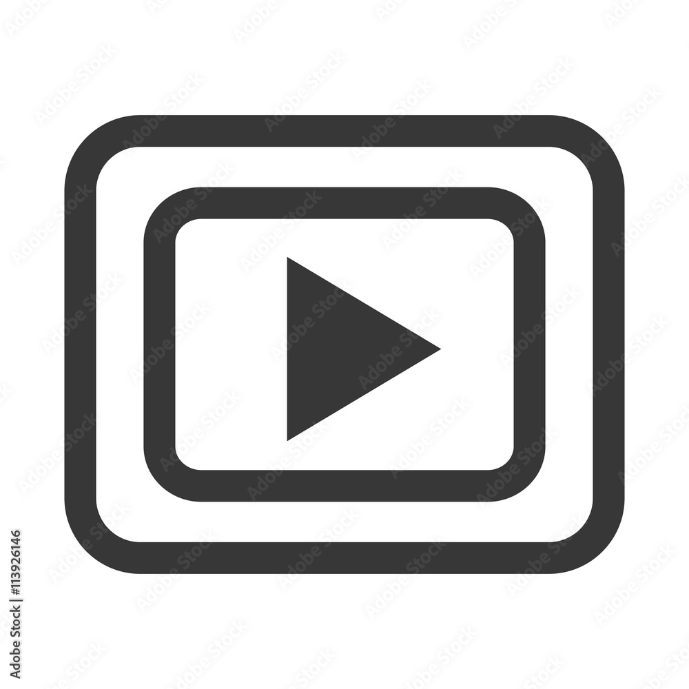 black and white media icon front view over isolated background,vector illustration black and white media icon front view over isolated background,vector illustration