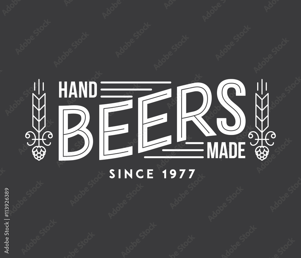 Hand Made Beers White on Black