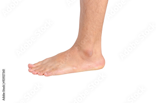 men foot isolated on white background