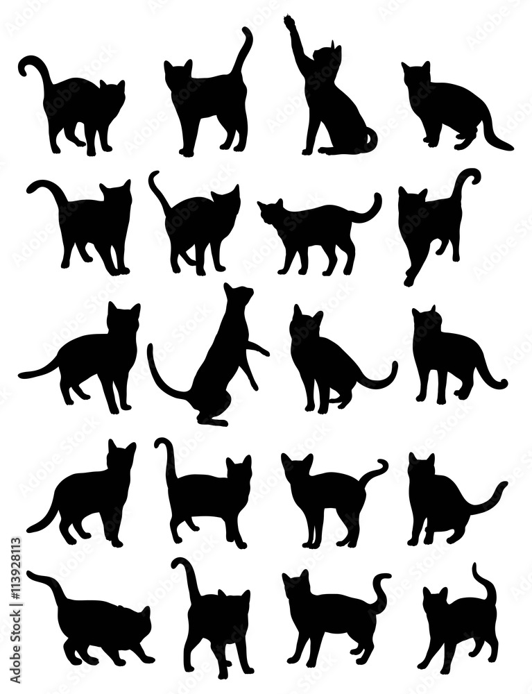 Cat Silhouettes, art vector design