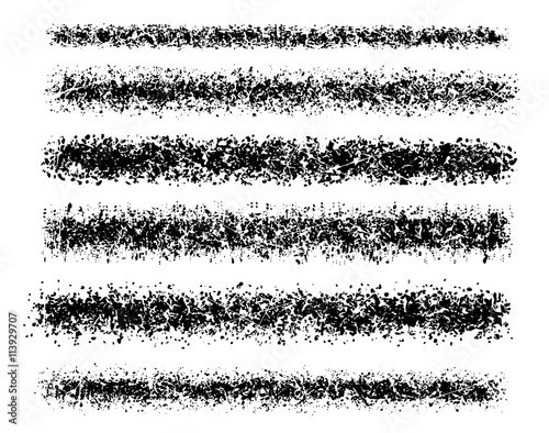 Set of six grungy lines that can be used for design or brush