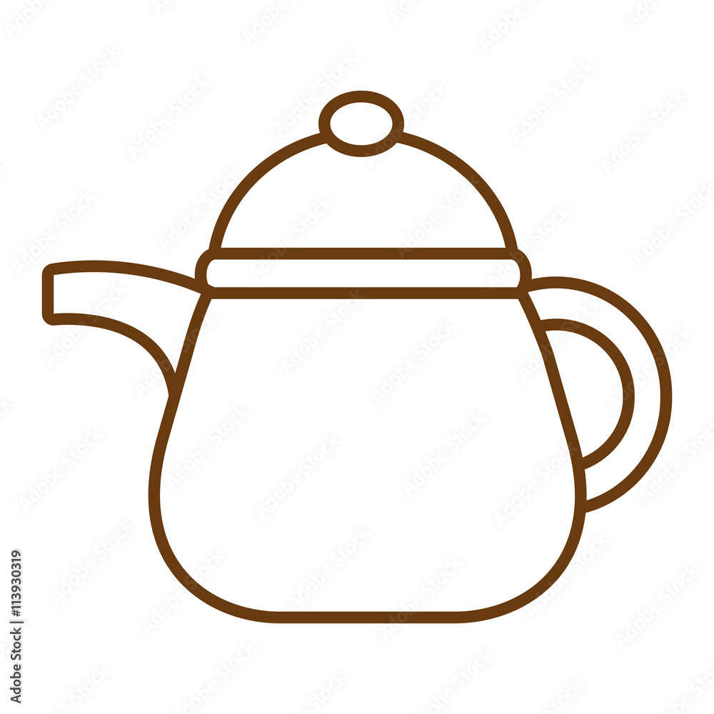 Obraz premium white kettle front view over isolated background,vector illustration