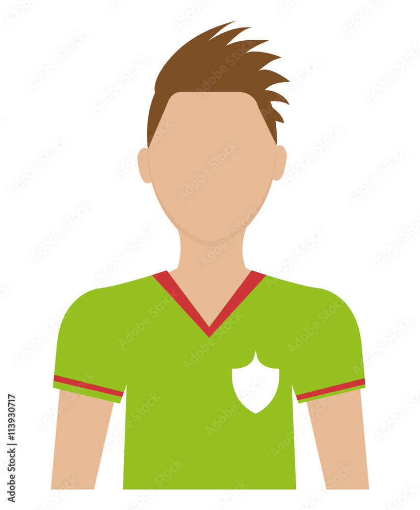 avatar man soccer player with sports clothes front view over isolated background,vector illustration avatar man soccer player with sports clothes front view over isolated background,vector illustration