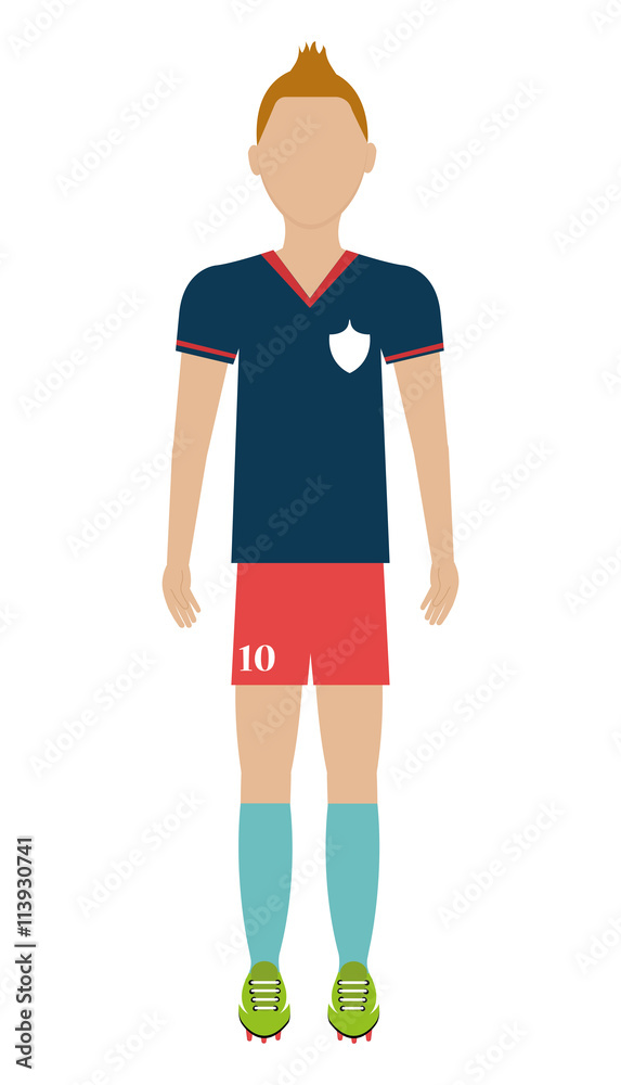 avatar man soccer player with sports clothes front view over isolated background,vector illustration avatar man soccer player with sports clothes front view over isolated background,vector illustration