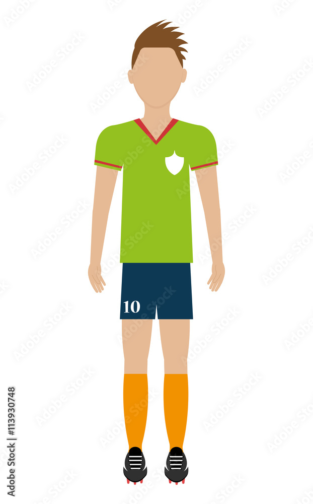 avatar man soccer player with sports clothes front view over isolated background,vector illustration avatar man soccer player with sports clothes front view over isolated background,vector illustration