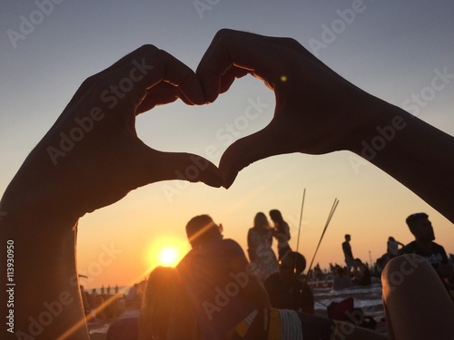 Billede på lærred sunset lovers
