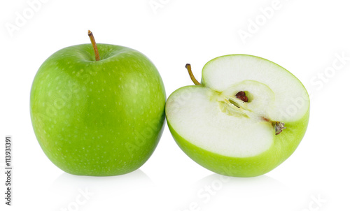 ripe green apple isolat on white background