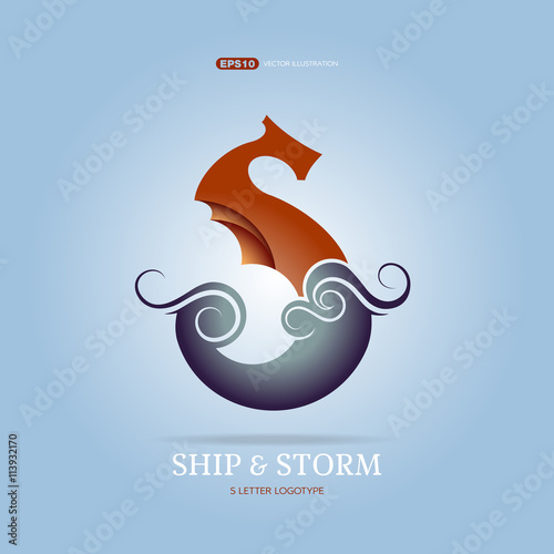 Letter S logo template. Vector illustration.