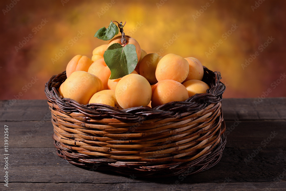 Apricots in the basket 