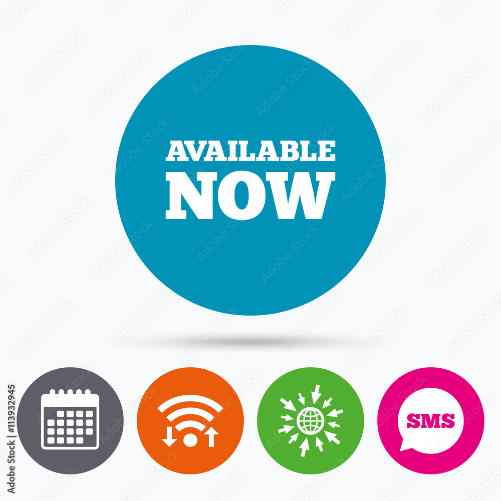 Available now icon. Shopping button. Available now icon. Shopping button.