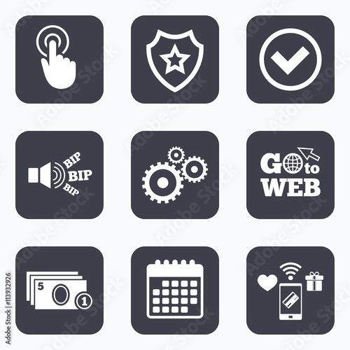 ATM cash machine withdrawal icons.