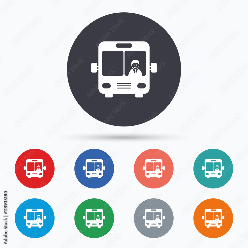 Bus sign icon. Public transport symbol. Bus sign icon. Public transport symbol.