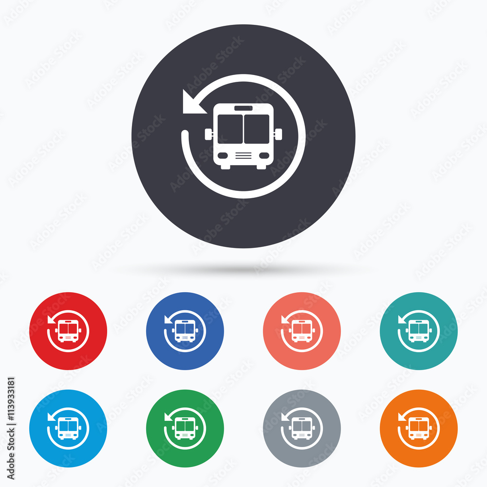 Bus shuttle icon. Public transport stop symbol. Bus shuttle icon. Public transport stop symbol.