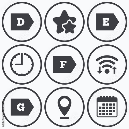 Energy efficiency class icons.