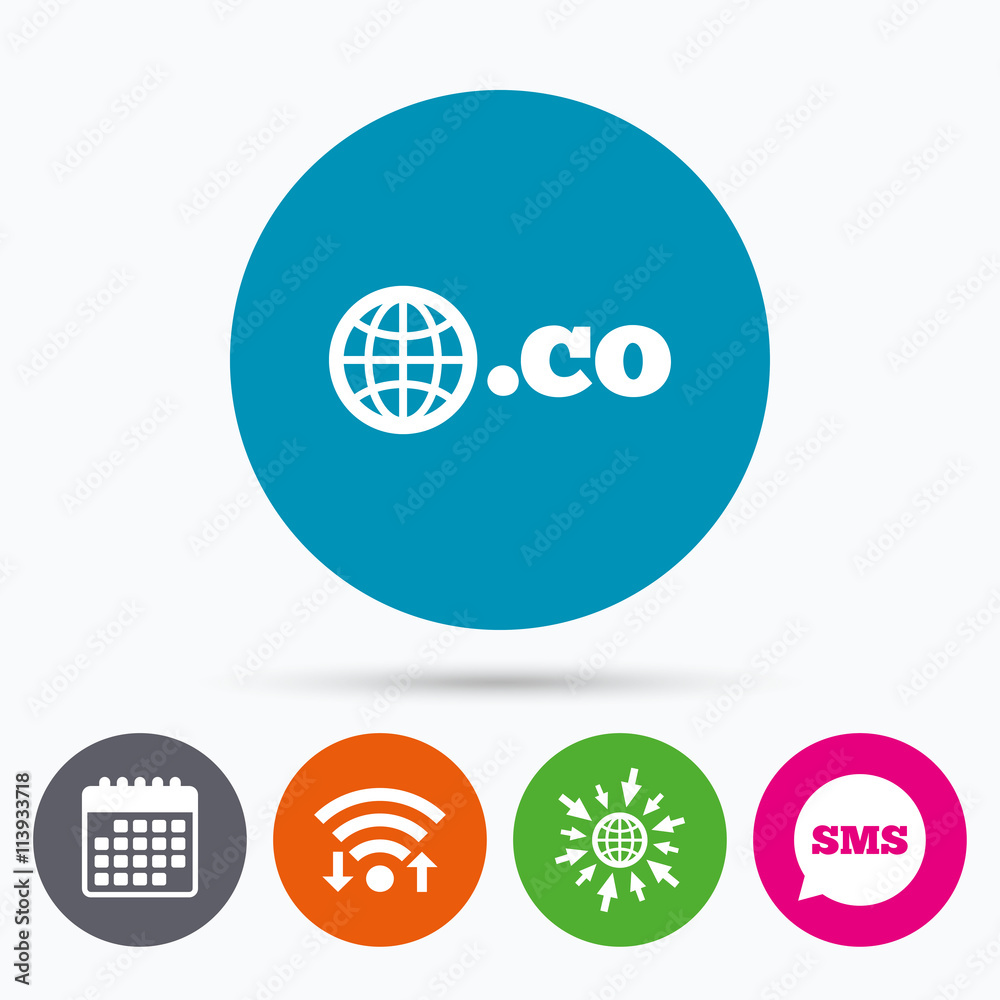 Domain CO sign icon. Top-level internet domain Domain CO sign icon. Top-level internet domain