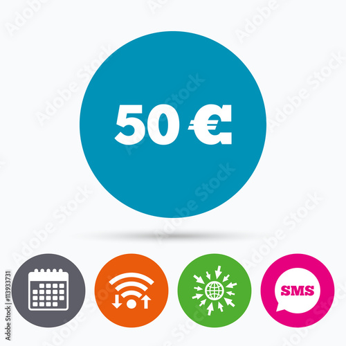50 Euro sign icon. EUR currency symbol. © blankstock