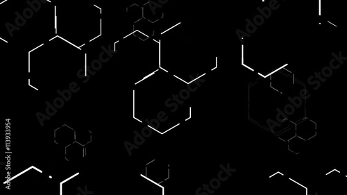 technological abstract hexagon honey comb motion background loop