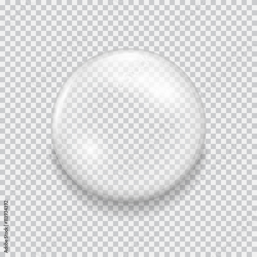 white transparent glass sphere with glares and highlights