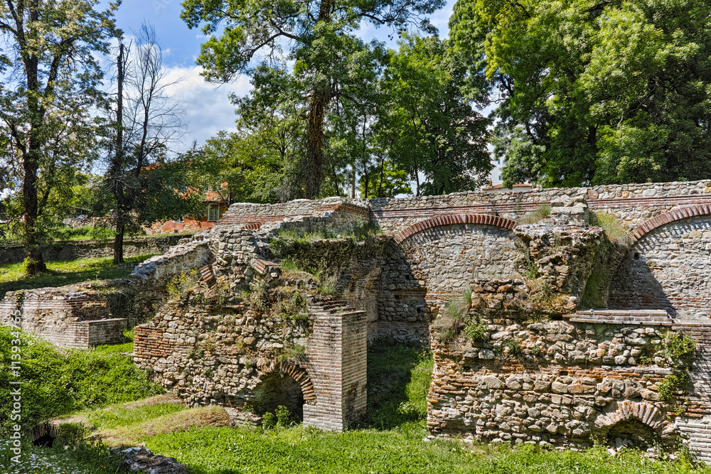 Ruins of the builings in the ancient Roman city of Diokletianopolis, town of Hisarya, Plovdiv Region, Bulgaria