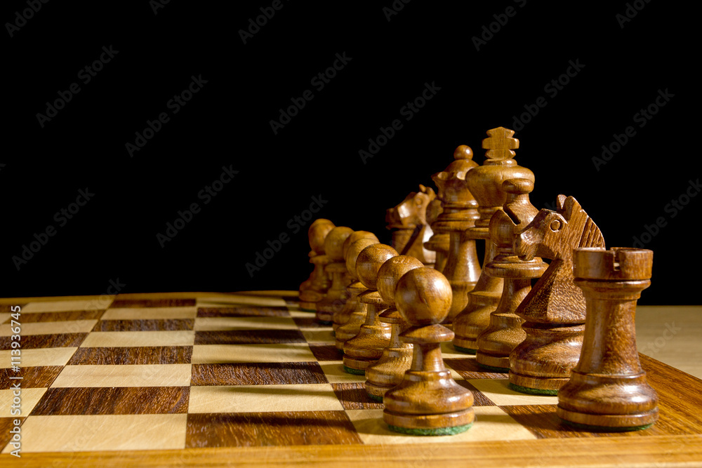 Black pieces on the chessboard Black pieces on the chessboard