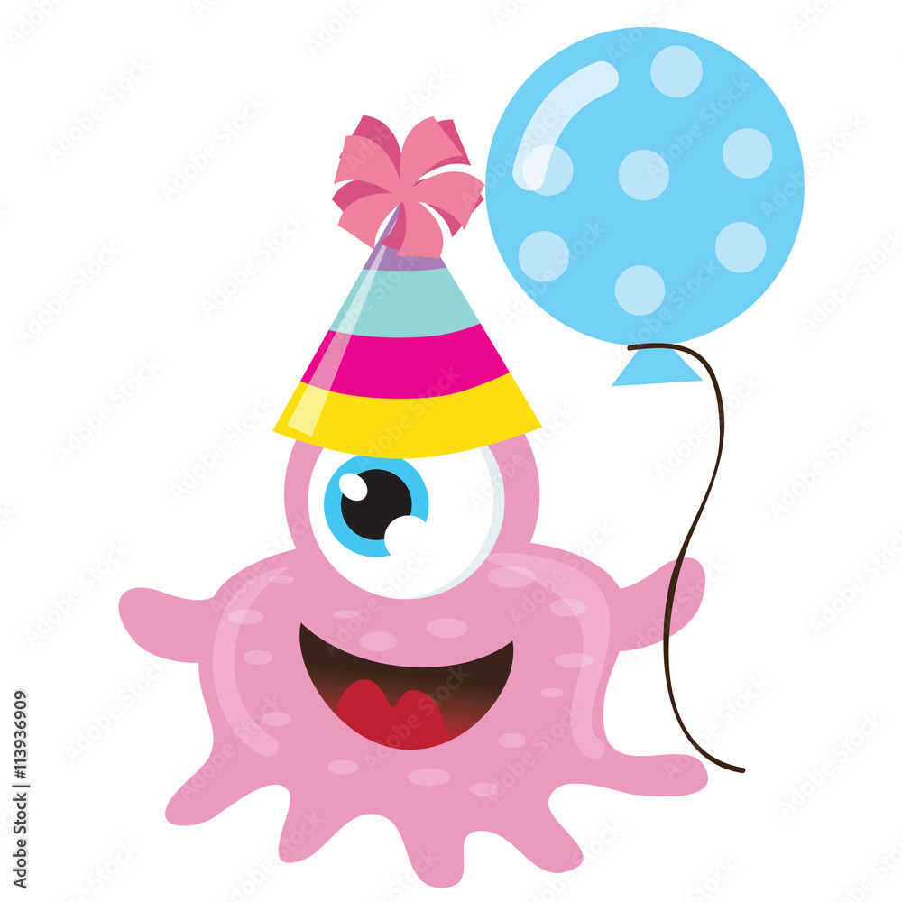 Naklejka premium Birthday monster vector illustration