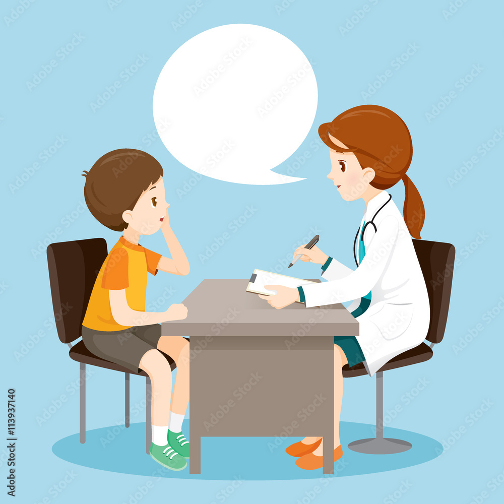 Woman Doctor Ask Boy About Symptoms, Medical, Physician, Hospital, Checkup, Patient, Healthy, Treatment, Personnel