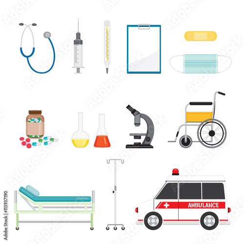 Medical Equipment Icons Set, Medical, Appliance, Tool, Hospital