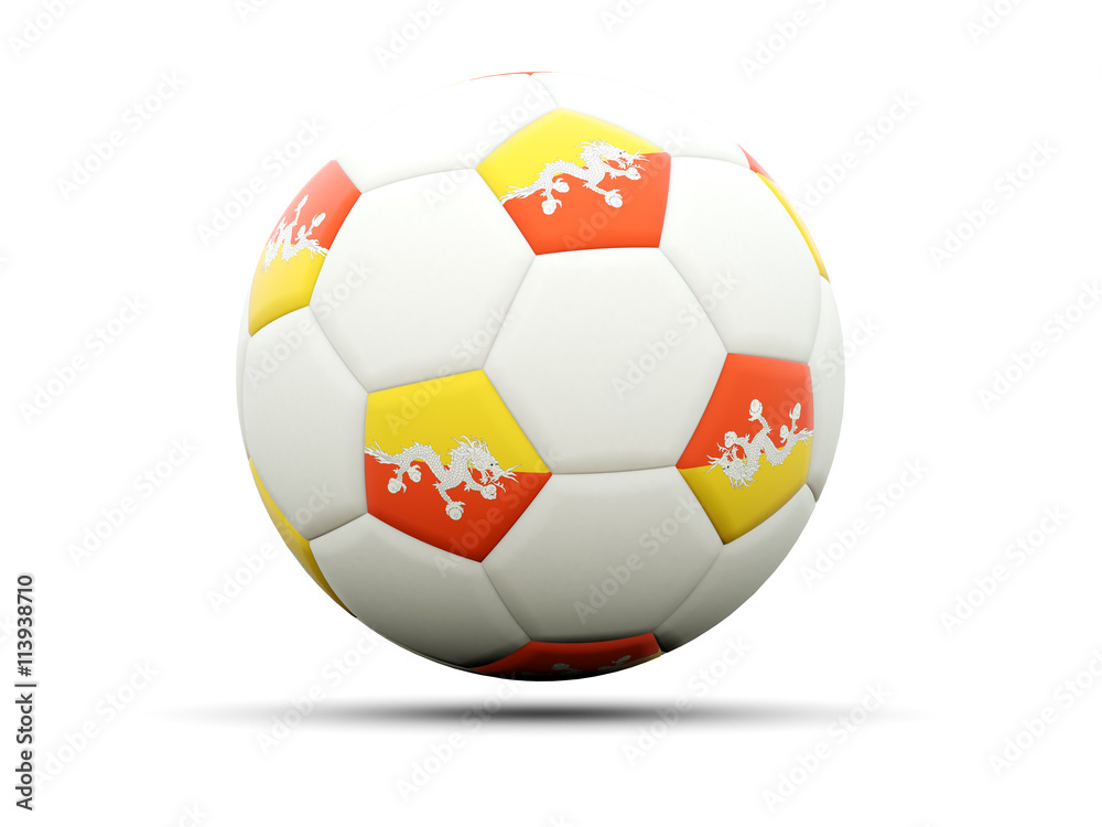 Flag of bhutan on football Flag of bhutan on football