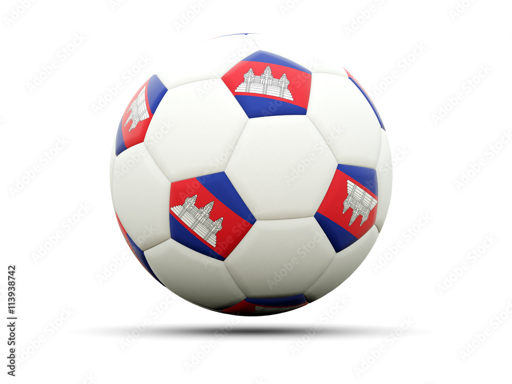 Obraz premium Flag of cambodia on football