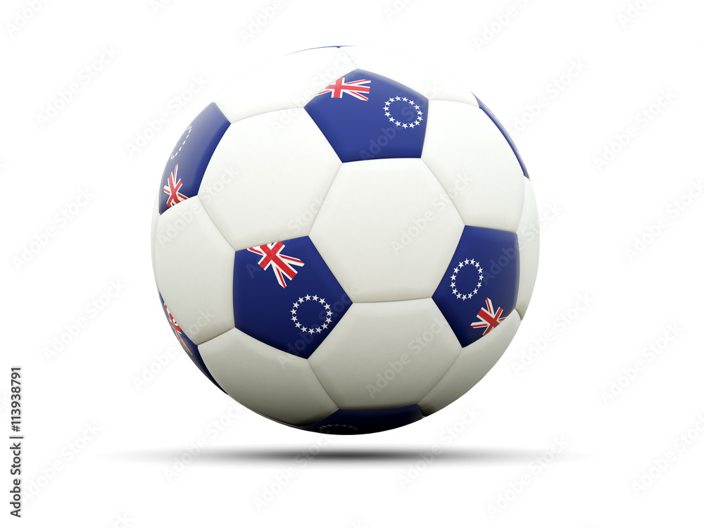 Flag of cook islands on football Flag of cook islands on football