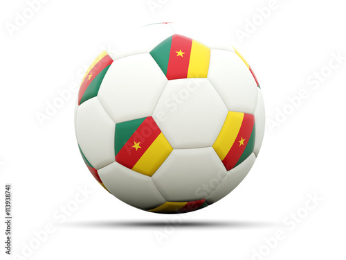 Flag of cameroon on football