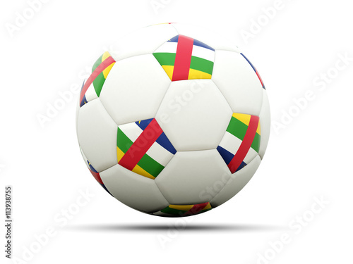 Flag of central african republic on football