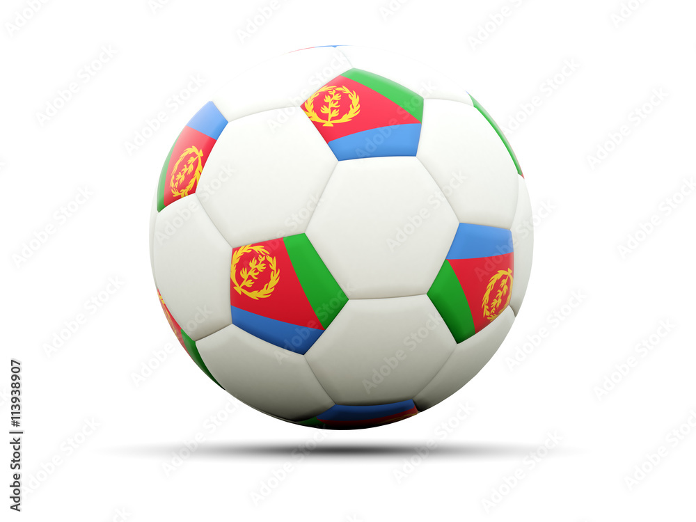 Obraz premium Flag of eritrea on football