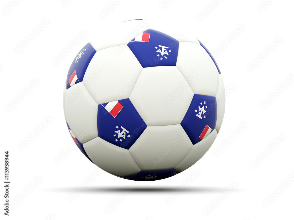 Flag of french southern territories on football Flag of french southern territories on football