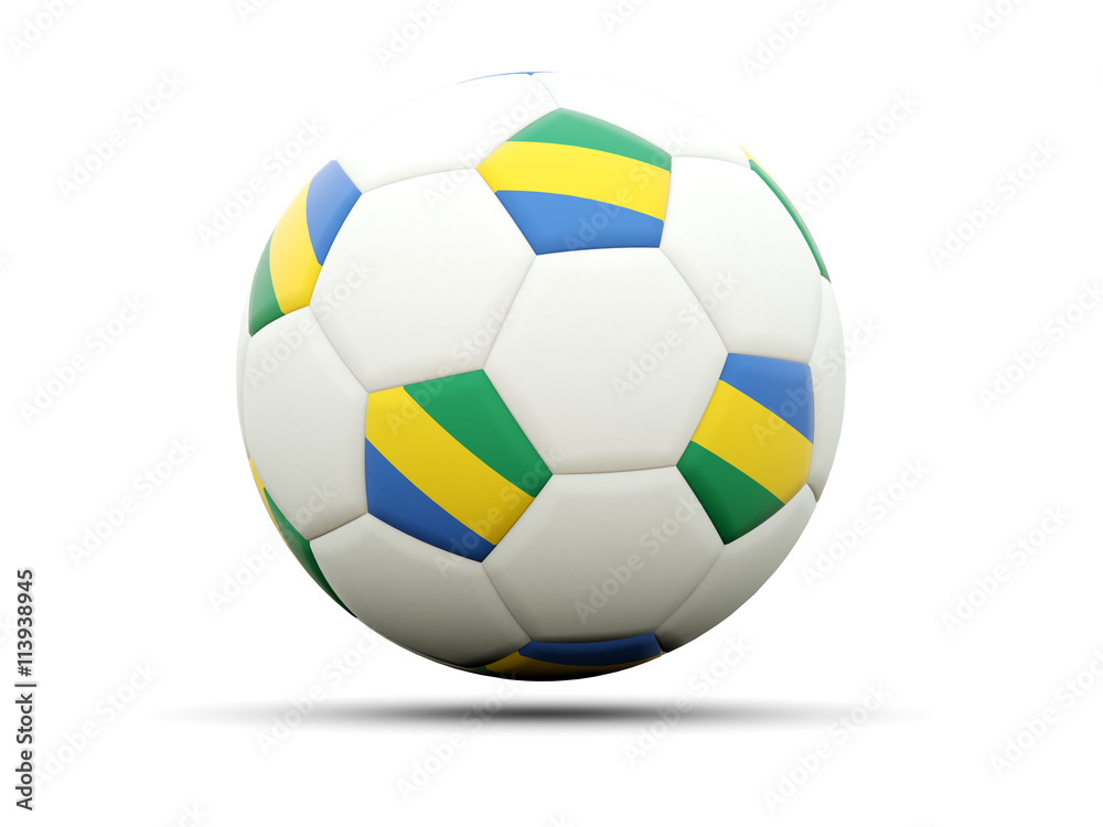 Flag of gabon on football