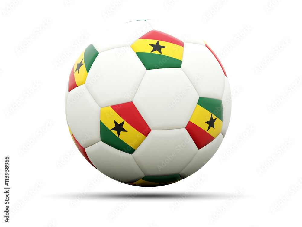 Flag of ghana on football