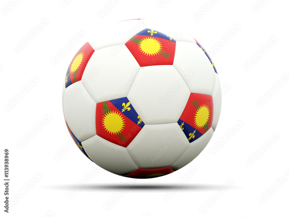 Flag of guadeloupe on football