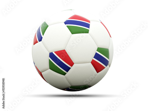 Flag of gambia on football