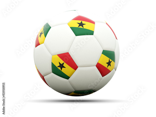 Flag of ghana on football
