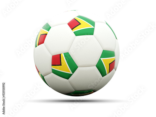 Flag of guyana on football