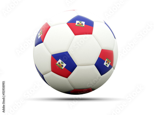 Flag of haiti on football