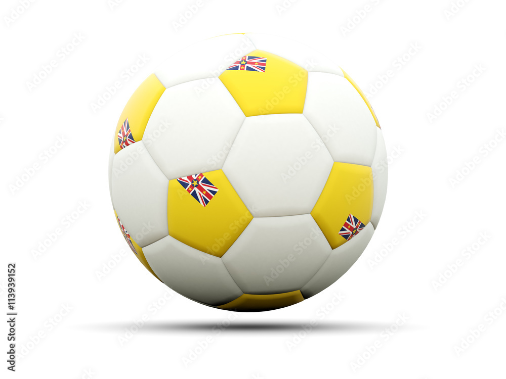 Flag of niue on football