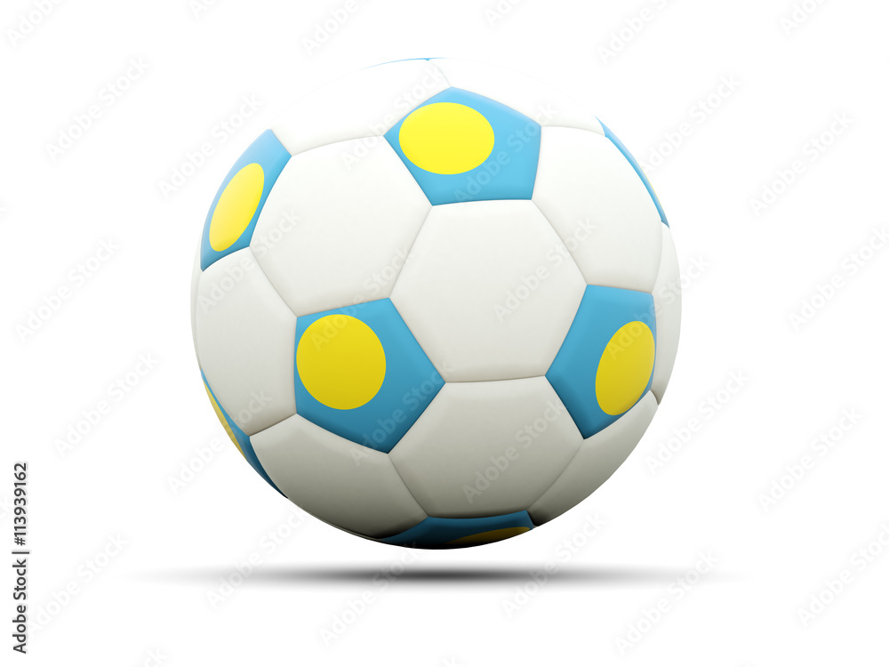 Flag of palau on football Flag of palau on football