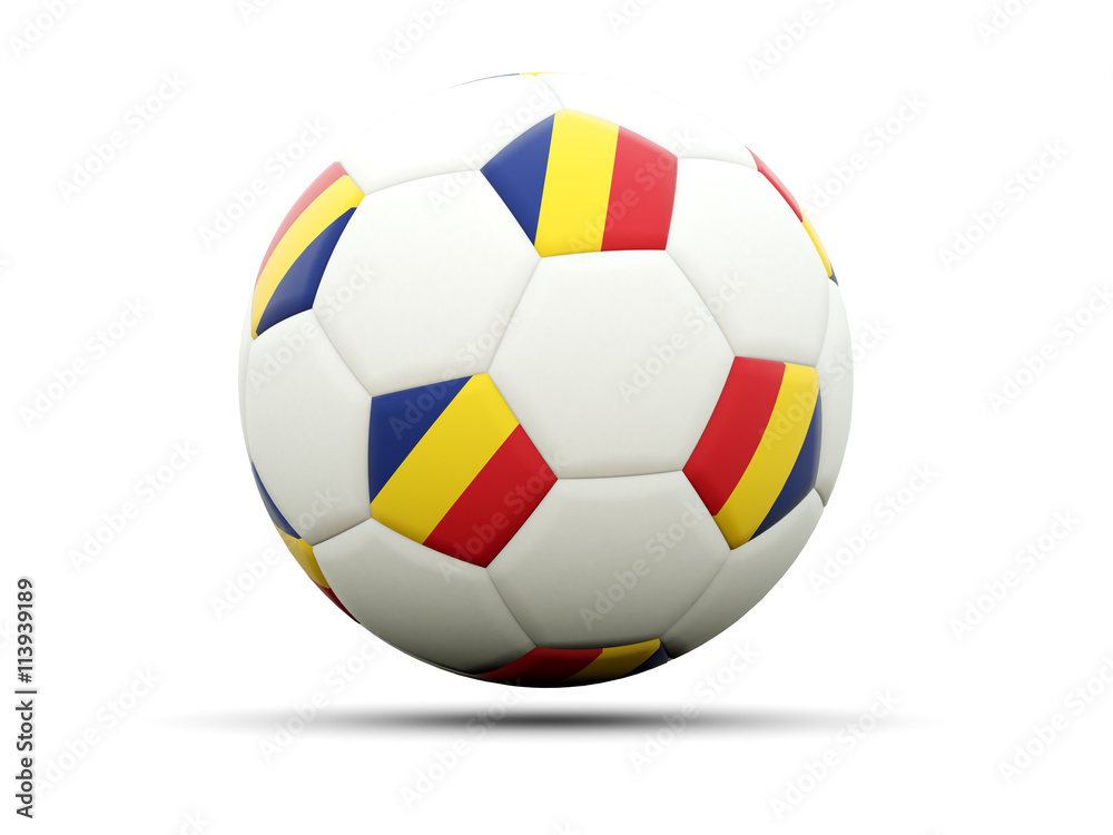 Obraz premium Flag of romania on football