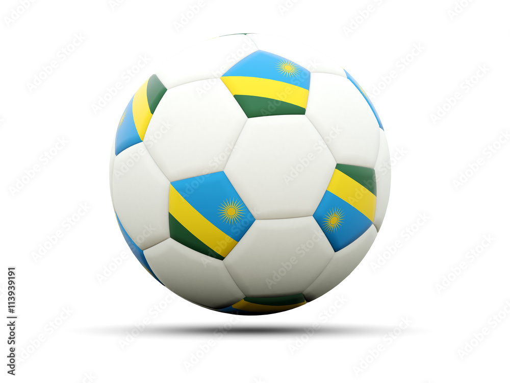 Flag of rwanda on football Flag of rwanda on football