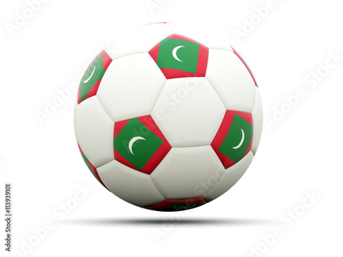 Flag of maldives on football